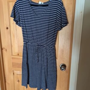 GAP Navy and White Striped Dress